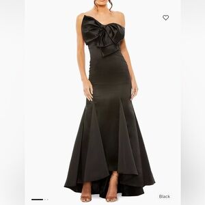 Mac Duggal 49701 Black Strapless Bow Mermaid Gown Size 6 New